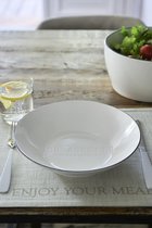 Riviera Maison RM Bon Appetit Bowl - Serveerkom - 25 cm  - Wit - Porselein