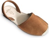 Menorquina-spaanse sandalen-avarca-suede-camel-dames-maat 38