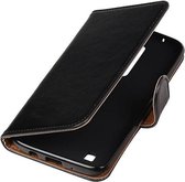 Zakelijke Book Case Telefoonhoesje Geschikt voor de LG K7 - Portemonnee Hoesje - Pasjeshouder Wallet Case - Zwart