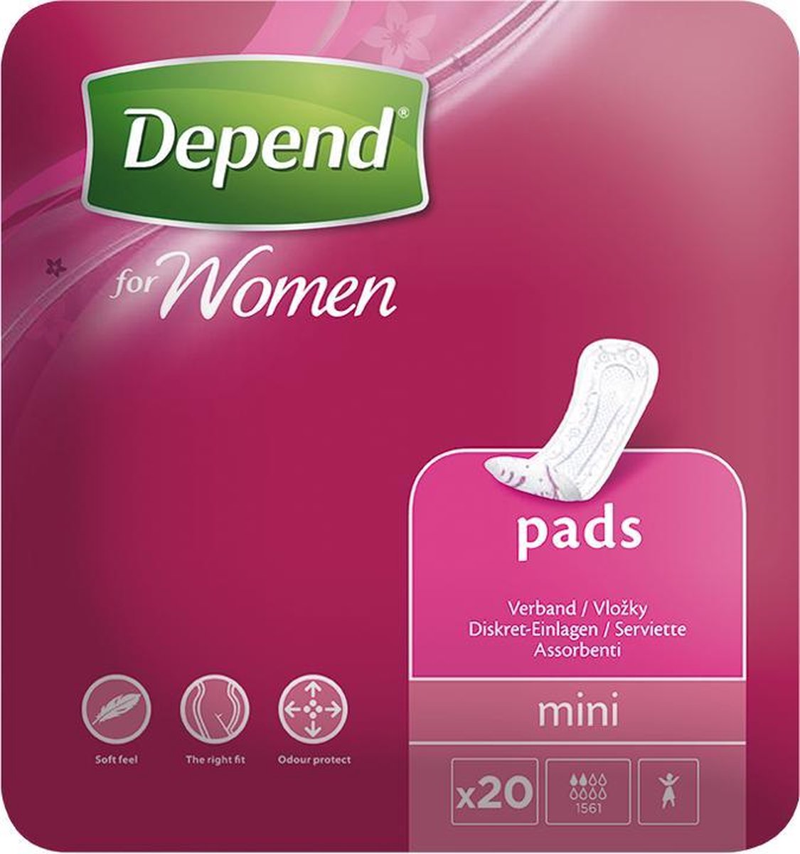 Goedkoopste Depend Verband Mini - 20 stuks - incontinentie verband