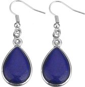 Edelstenen oorbellen Lapis Lazuli Teardrop - oorhangers - lapislazuli - blauw - zilver - druppel