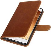 Zakelijke Book Case Telefoonhoesje Geschikt voor de Samsung Galaxy C9 - Portemonnee Hoesje - Pasjeshouder Wallet Case - Bruin