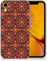 Siliconen Case Geschikt voor iPhone XR Batik Brown