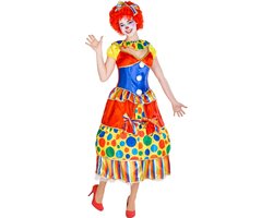 dressforfun - Vrouwenkostuum clown Fridoline XL - verkleedkleding kostuum halloween verkleden feestkleding carnavalskleding carnaval feestkledij partykleding - 300780