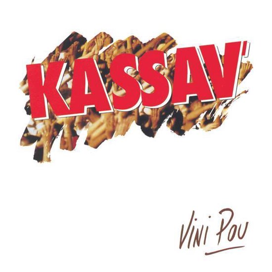 KASSAV Vini Pou albumcover met rode letters en bruine achtergrond