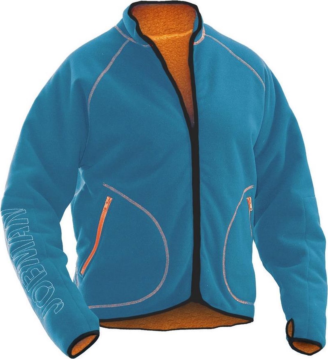 Jobman 5192 Fleece Jacket Reversible 65519274 - Oceaan/Oranje - XL