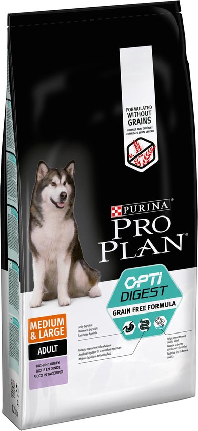 Pro Plan Adult Medium & Large Graanvrij Honden Droogvoer - Kalkoen - 12 kg