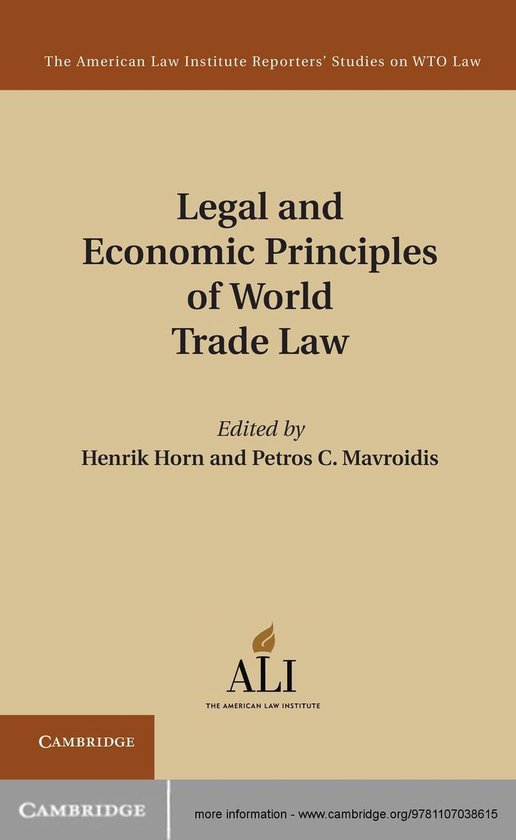 The American Law Institute Reporters Studies on WTO Law - Le ... - cover