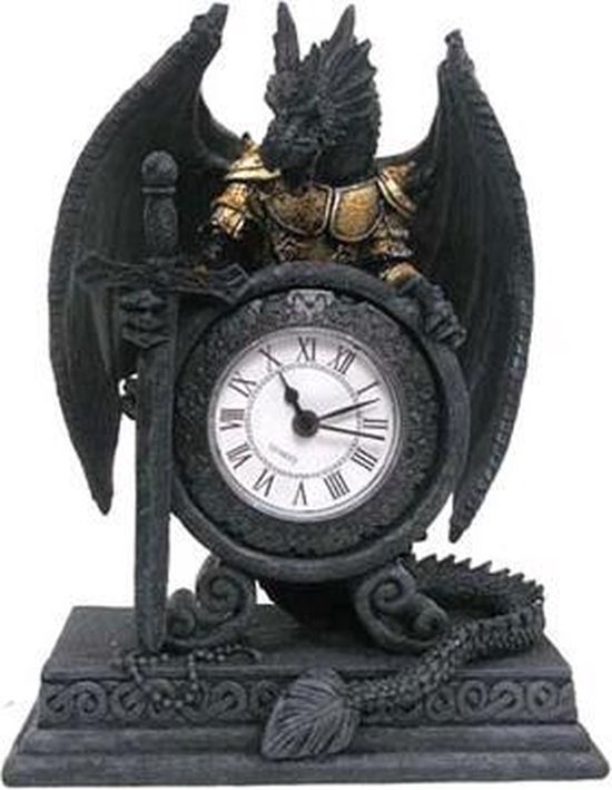 Gothic Draak Tafelklok van Hars