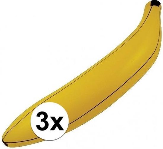 3x Opblaasbare banaan/bananen 80 cm