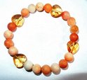 Rood Aventurijn met Citrien Elastische Armband 8 mm. Rood Aventurijn met Citrien Elastische Armband 8 mm.