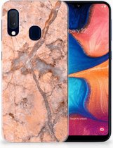 TPU Siliconen Backcover Geschikt voor Samsung A20e Design Marmer Oranje