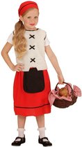 Widmann - Boeren Tirol & Oktoberfest Kostuum - Plattelands - Meisje - rood,wit / beige - Maat 128 - Carnavalskleding - Verkleedkleding