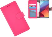 Roze Wallet Bookcase Portemonnee Hoesje LG G6