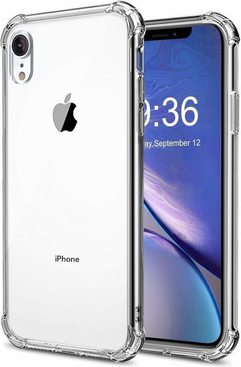 Apple - iPhone XR - TPU Siliconen hoesje met verstevigde randen - Met 2 extra screenprotectors