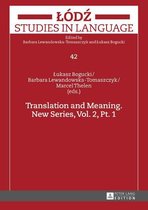 Lodz Studies in Language 42 - Translation and Meaning. New Series, Vol. 2, Pt. 1