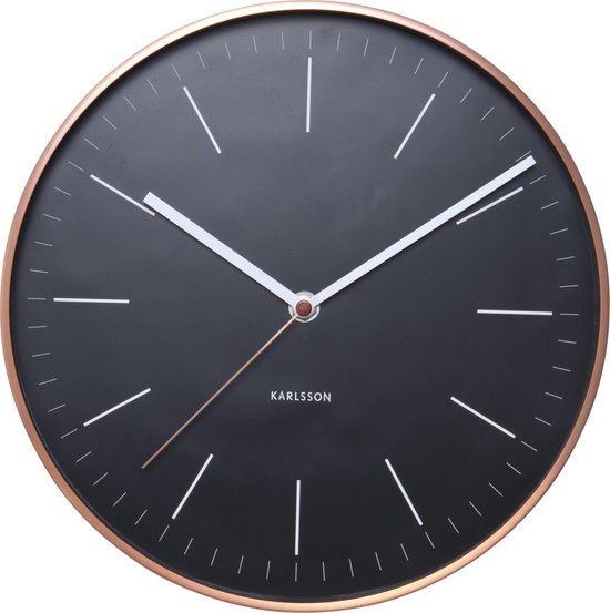 Karlsson Minimal Black Klok Rond Metaal Ø27.5 cm