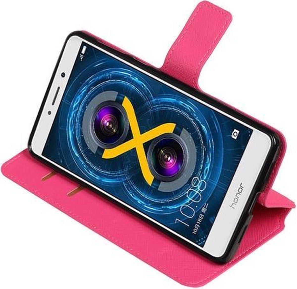 Roze Huawei Honor 6x 2016 TPU wallet case booktype hoesje HM Book