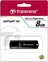 Transcend JetFlash 350 - USB-flashstation - 8 GB - USB 2.0 - zwart