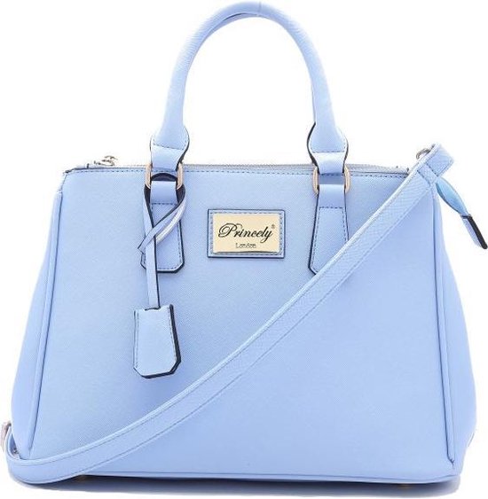 licht blauwe handtas