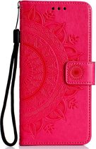 Shop4 - Samsung Galaxy S10 Hoesje - Wallet Case Mandala Patroon Roze