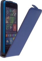 Microsoft Lumia 435 Leder Flip Case hoesje Blauw
