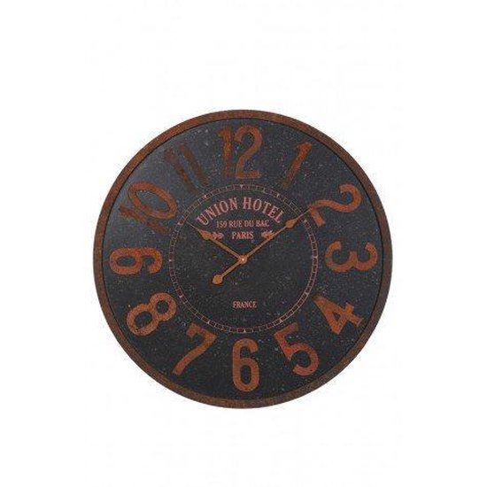 Light and living Light&Living Klok Tyler Zwart met Bruin 80 x 80 x 4.5