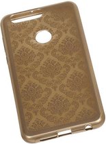 TPU Paleis 3D Back Cover for Huawei Honor V8 Goud