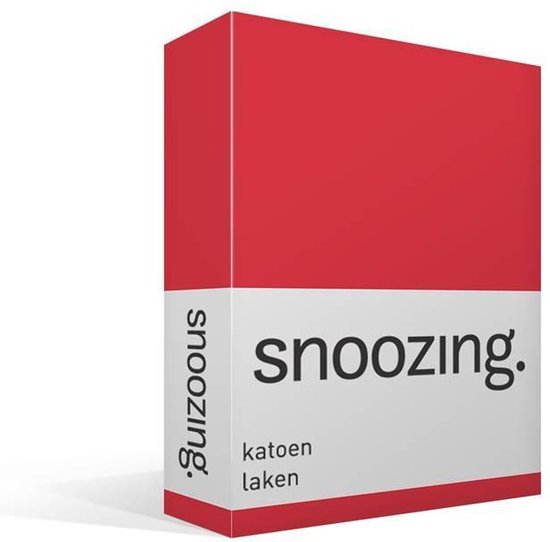 Snoozing - Laken - Katoen - Lits jumeaux - 240x260 cm - Rouge