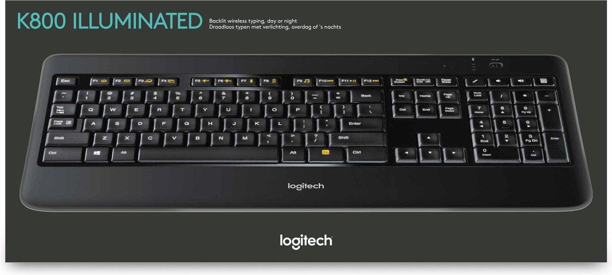 Logitech K800 Illuminated - Draadloos Toetsenbord - QWERTY ISO | bol.com