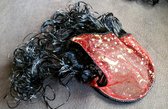 Diadeem Bandana met Zwart haarstukje Rood met Gouden maan en sterren