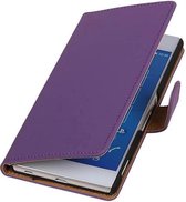 Bookstyle Wallet Case Hoesjes Geschikt voor Sony Xperia Z4 Z3+ Paars