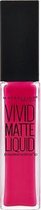Maybelline Color Sensational Vivid Matte Liquid 30 Fuchsia Ecstacy lippenstift Roze Mat