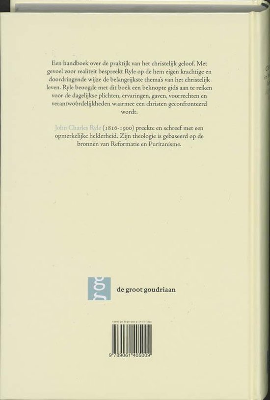 Achterkant van het boek 'Christen-zijn in het dagelijks leven', met tekst en ISBN.