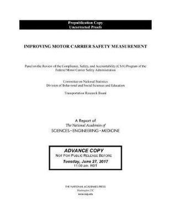 Improving Motor Carrier Safety Measurement 9780309462013 National