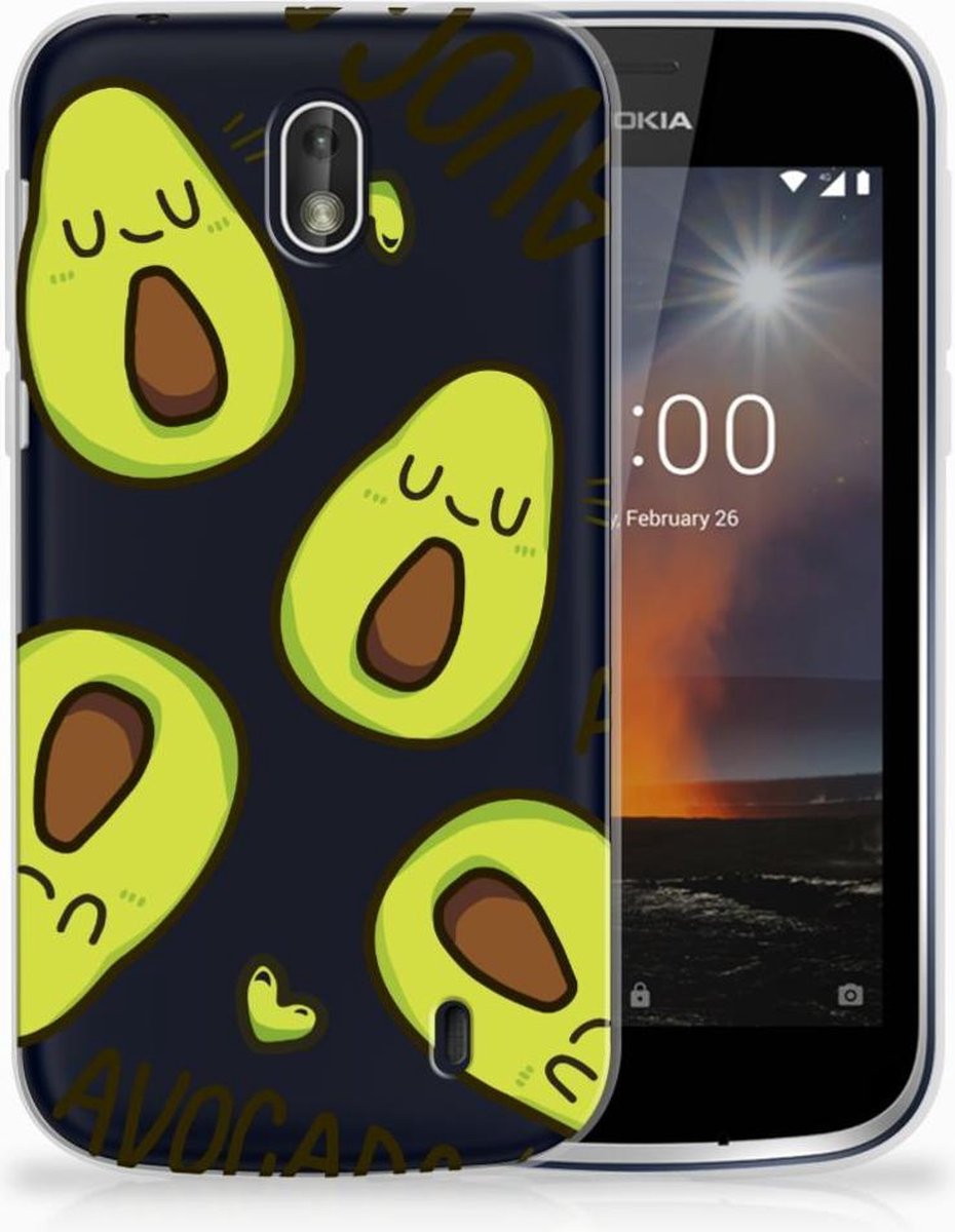 Nokia 1 Telefoonhoesje met Naam Avocado Singing