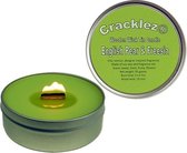 4 stuks Cracklez® Knetter Houten Lont Geur Kaarsen in blik English Pear & Freesia. Designer Parfum Geinspireerd. Licht-groen.