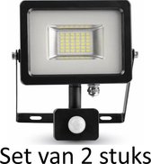 Slimline LED Bouwlamp 20W - Warm wit | Met PIR sensor (set van 2 stuks)