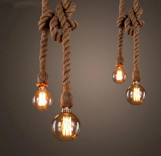 Hanglamp touw met fitting - Industrieel - Stoer - | bol.com