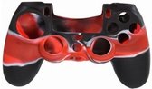 KELERINO. Beschermingshoesje geschikt voor Playstation 4 Controller Siliconen - Camo Zwart/Rood