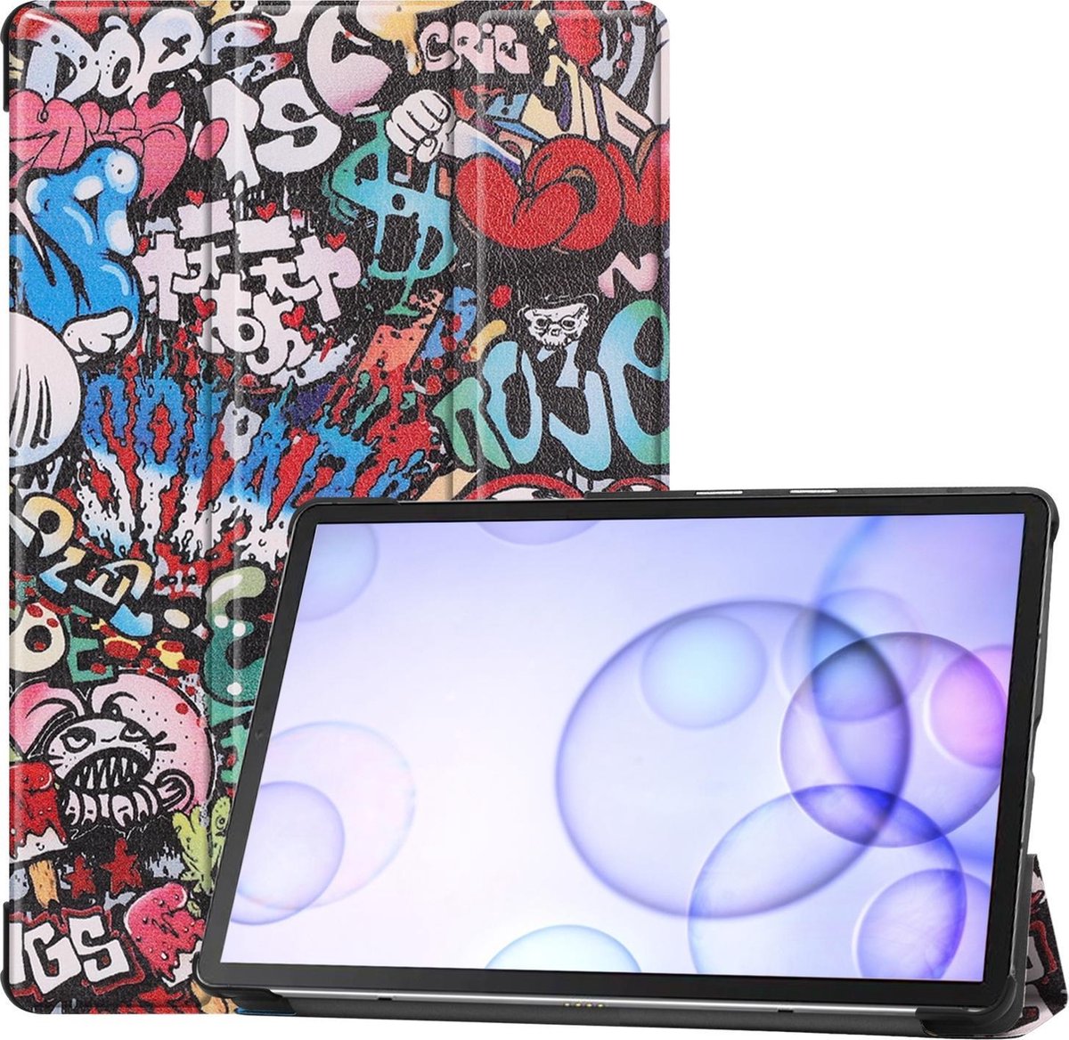 Samsung Galaxy Tab S6 hoes - Tri-Fold Book Case - Graffiti