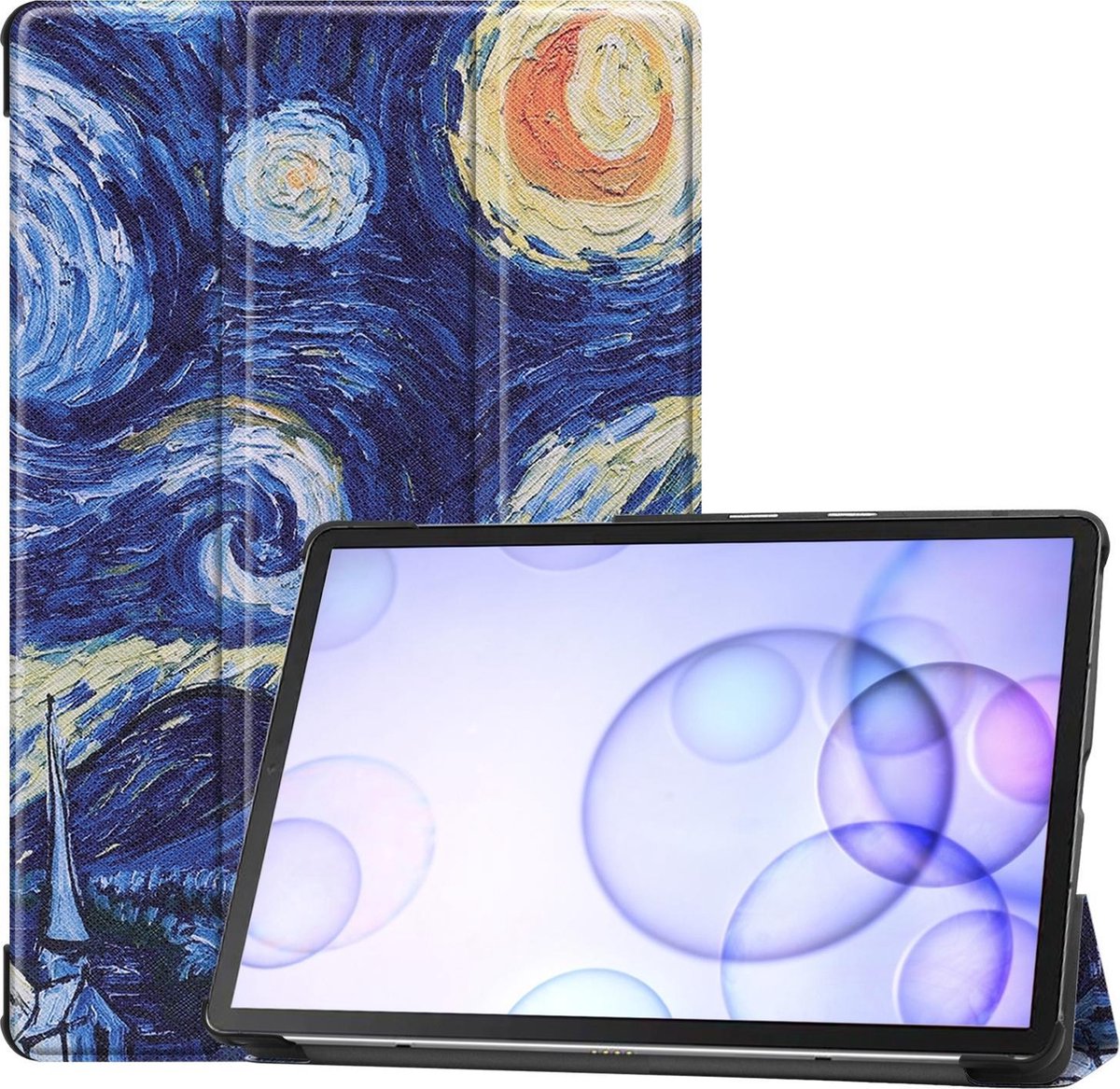 Tablet hoes geschikt voor Samsung Galaxy Tab S6 - Tri-Fold Book Case - Sterrenhemel