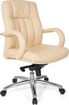 hjh office XXL FG 100 - Chaise de bureau - Charge lourde (charge jusqu'à 150 kg) - Cuir artificiel - Beige / crème