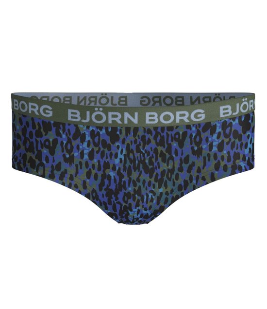 Blauwgroene hipster met panterprint en Björn Borg-band.