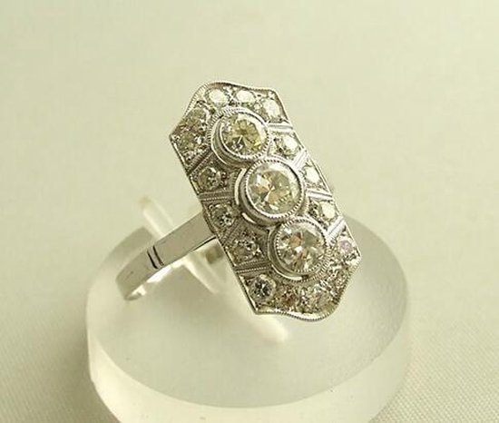 Wit gouden art deco ring met diamanten | bol.com