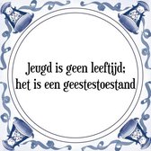 Tegeltje met Spreuk (Tegeltjeswijsheid): Jeugd is geen leeftijd; het is een geestestoestand + Kado verpakking & Plakhanger