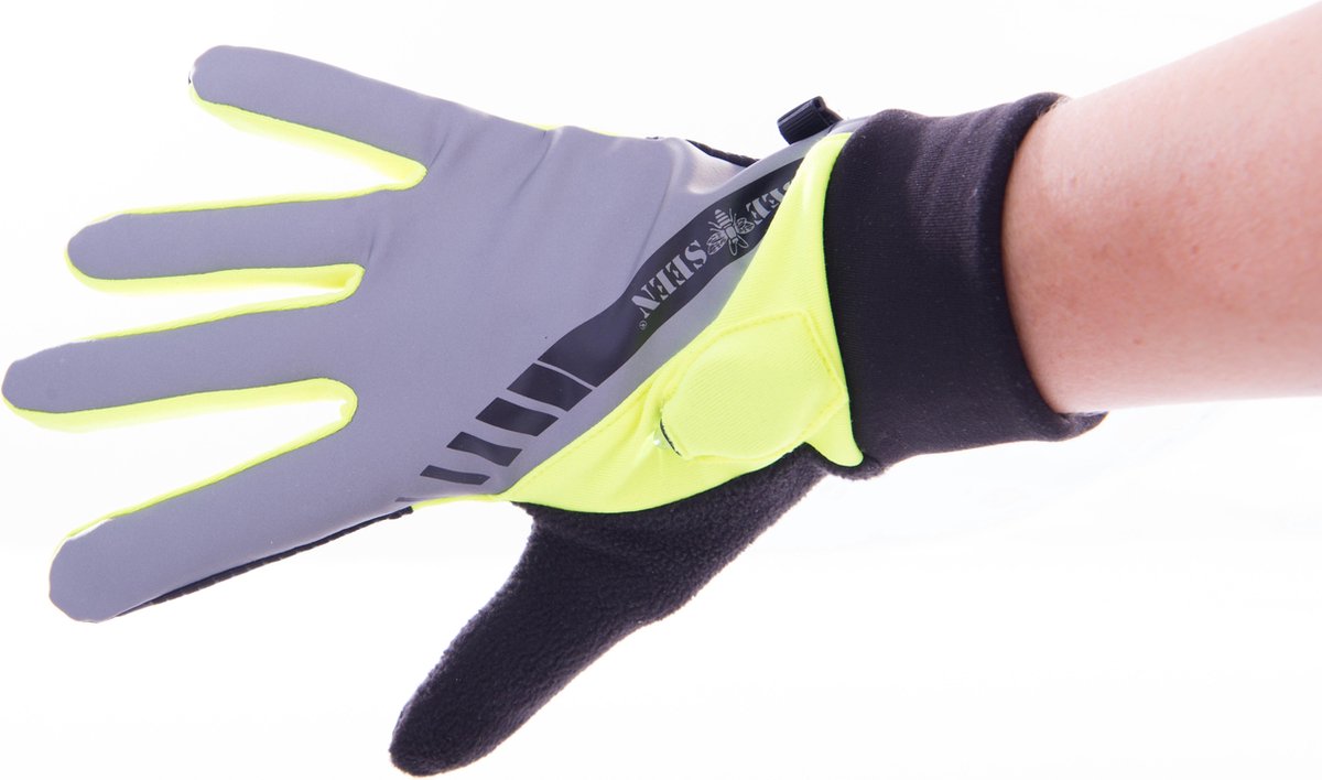 Reflective Led Glove Battery - M-L - | BEE SEEN | hardloop handschoenen | running handschoenen