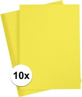 10x Geel A4 vel 180 grams - hobby karton