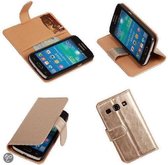 PU Leder Goud Samsung Galaxy Core Plus Book/Wallet Case/Cover Hoesje