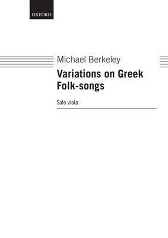 Variations on Greek Folksongs, Michael Berkeley 9780193554924